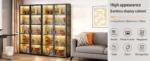 5-Tier Curio Display Cabinet, Storage Shelves with Acrylic Door, Collectibles Toy Organizers Rack & Display Shelf, Display Case - Image 6