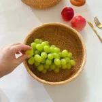 Hand-woven Flower Basket Food Storage Platters Natural Simplicity Rattan Storage Basket for Home Kitchen Storage Accessories - Image 3
