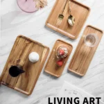 Elegant Acacia Wood Coffee Tray for BBQ & Tea Delights