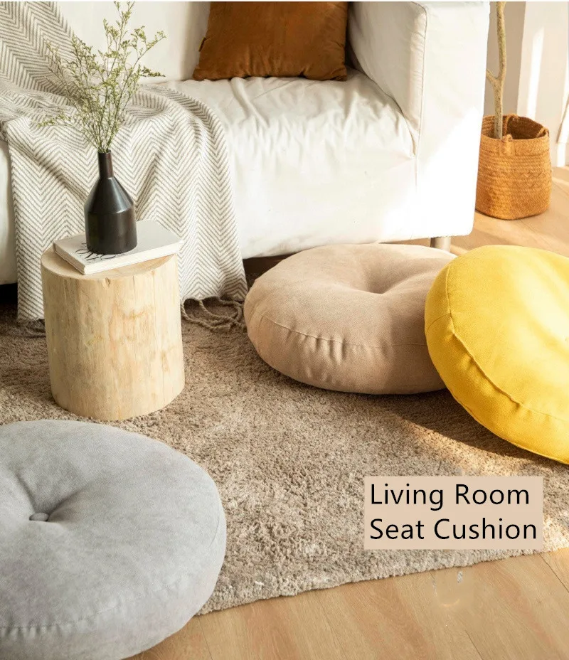 Floor Seat Pillow Solid Color Suitable for Meditation Yoga Round Seat Pads Mat Pouf Sofa Chair Bed Car Seat Pillows Cushions 6 kf Sd32e8d12d65f4f71a1abbef79aade5edR