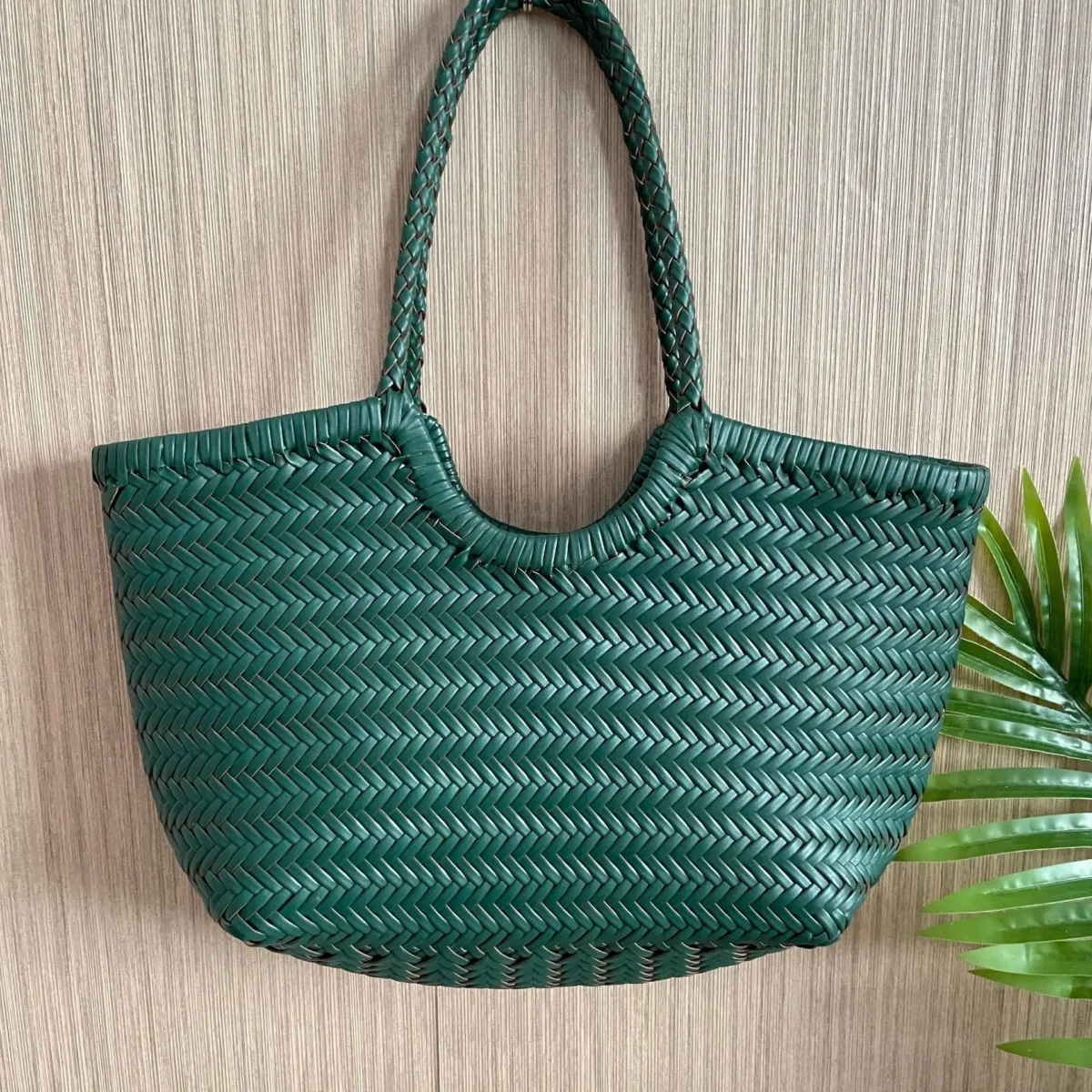 Fashion Leather Handbags Women's Leather Weaving Casual Shopping Bag Vintage Basket Tote Purse Cowhide Cross Shopping bag - Image 5