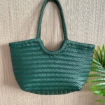 Fashion Leather Handbags Women's Leather Weaving Casual Shopping Bag Vintage Basket Tote Purse Cowhide Cross Shopping bag - Image 5