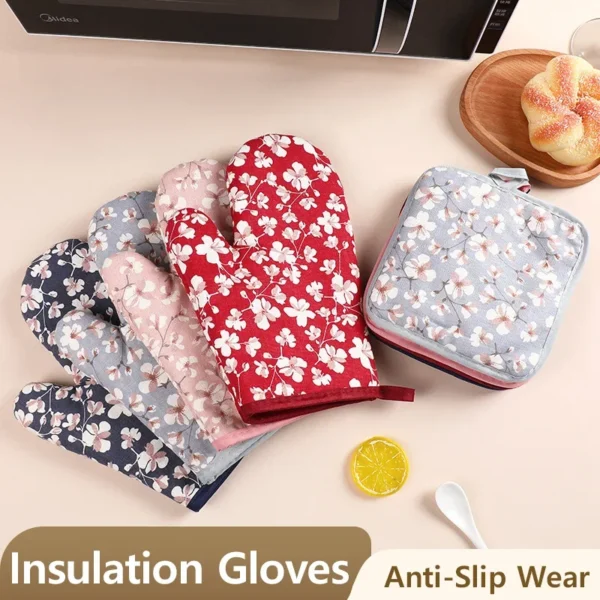 Chic 2024 Baking Glove Set - Heat Resistant & Stylish