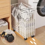 Mobile Laundry Hamper with Wheels Batoom Dir Clothes Basket Iron Material Japanese Sle Home Storage Organizer - Image 5