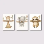 1/3pcs Cute Animal Wall Art Poster Elephant & Giraffe Nursery Prints for Kids Room, Bedroom or Living Room Decor Gift Poster - Image 4
