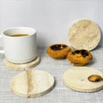 Natural Marble Coasters Placemat Vintage Travertine Whiskey Coffee Coasters Heat Resistant Non-Slip Insulation Pads - Image 3
