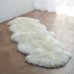 FORSWAN Soft White Faux Fur Area Rugs Kids Living Room Bedroom Shaggy Floor Chair Mat Home Decor Sheepskin Plush Bedside Carpet