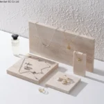 Wabi-sabi natural yellow cave stone storage tray European vintage marble tray Natural cave stone jewelry display plate tea tray - Image 4