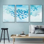 Charming Blue Fish Canvas Art for Kids' Room Decor