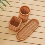 Hardness Rattan Wicker Woven Serving Baskets Household 7 Styles Drain Chopstick Fork Spoon Holder Handwoven Rattan Basket - Image 5