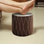 Japanese Entryway Shoe Stool Rattan Tatami Cushion Minimalist Round Pouf Light Luxury Small Footstool for Bedroom Living Room - Image 4