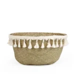 Boho Decor Wicker Baskets Storage Hand Woven Rattan Basket Foldable Pot with Handle Plant Cestos Mimbre Panier Rangement Osier - Image 5