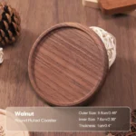 2PCS/Lot 8.8cm Walnut Wooden Coaster Round Square Beech Blank Wood Cup Mat Durable Heat Resistant Tea Coffee Cup Pad Placemats - Image 3