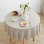 Premium French Linen Round Tablecloth - Washable & Elegant for Any Occasion - Image 2