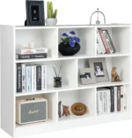 Wood Storage Cube Bookcase, 3 Tier 8 Cube Open Shelf Storage Cabinet, Multipurpose Bookshelf, Display Shelf for Living Room, Bed