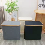 Folding Laundry Baskets Differentiated Laundry Basket Bedroom Storage Containers Bathroom Dirty Clothes Basket with Lid - Image 4