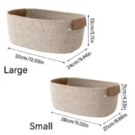 Woven Storage Basket Cotton Rope Key & Desk Organizer Home Storage Box with Foldable Design Perfect Home Decor & Space Saver - Image 4