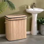 Large Laundry Basket Waterproof with Handle Portable Tall with Lid Laundry Hamper for Living Room Bedroom Dorm Bathroom Nursery - Image 2