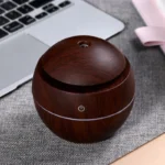 Wood Grain Mushroom Humidifier - USB Quiet Aroma Diffuser & Mini Vase for Home Decor  - Image 2