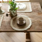 2 PCS Braided Placemats Heat Resistant Jute Table Mats Farmhouse Woven Fabric Natural Place Mats for Decorations Indoor Outdoor - Image 2