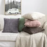 1pc Boho Faux Fur Plush Throw Pillow Covers, Cream White, Luxury SoftFluffy Decorative Cushion Cover Pillowcase for Sofa, Couch - Image 3
