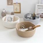 Sundries Storage Baskets Cartoon Hand Woven Kids Toys Desktop Organizer Box Tassels Laundry Baskets Makeup Cosmetic Accessories - Image 2