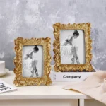 1PC Vintage Gold Palm Leaf Pattern Resin Photo Frame, suitable for family photo display and shooting prop decoration - Image 6