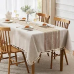 Elegant Waterproof Linen Cotton Tablecloth for Dining & Decor - Image 3