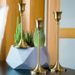 Chic Brass Gold Candle Holders Set for Elegant Gatherings - Image 3