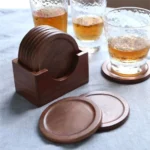 Blank Wood 6pcs/set Placemats Coasters Tea Coffee Cup Pad Decor Durable Heat Resistant Round Drink Mat Bowl Home Teapot Holder