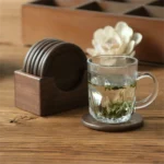 Blank Wood 6pcs/set Placemats Coasters Tea Coffee Cup Pad Decor Durable Heat Resistant Round Drink Mat Bowl Home Teapot Holder - Image 5