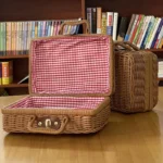 Retro Rattan Suitcase Wicker Handmade Travel Basket Camping Food Storage Luggage Straw Woven Snack Container Picnic Suitcase - Image 4