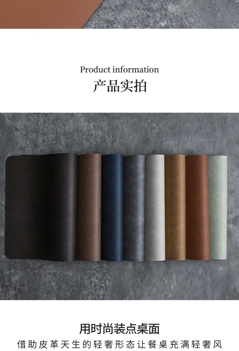 Square Double-Layer Cowhide PU Leather Placemat Texture Waterproof Heat-Resistant Table Mats Home Hotel Dining 14 kf Sdf363b1140504e2bb7f917b8cf6273f0y