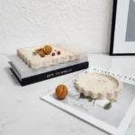 Natural Marble Travertine Tray Square Scalloped Edge Natural Stone Jewelry Organizer Home Decor Storage for Key Rings Essentials - Image 4
