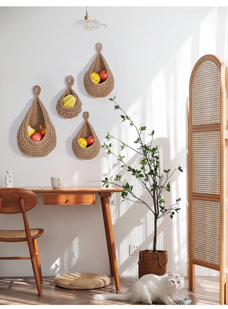 Handwoven Hanging Wall Vegetable Fruit Basket Organizer Container Decor for Kitchen Garden Mount Wall Plant Flower Onion Storage 7 kf Sdff40a6a175549c3a610bf107d43dd45f
