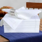Elegant Hemstitched Cotton Napkin Set - 6 White Table Accents