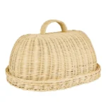 Handwoven Rattan Bread Basket Food Fruit Vegetables Serving Baskets with Dust Proof Cover Pantry Organizer for Kitchen - Image 3