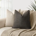 Solid Boucle Throw Pillow Cover Ivory Grey Camel Puffy Soft Design Cushion Cover Texture Couch Pillow Case Cozy 18x18" 45x45cm - Image 6