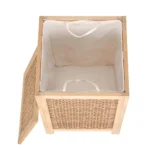 Wooden Laundry Hamper Bathroom Storage Cabinet Organizer Bag for Clothes Stylish and Functional Home Storage Solution - Image 3