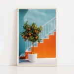 Natural Aesthetics Mediterranean Courtyard Retro Olive Plant Landscape Poster Canvas Printing Living Room Home Wall Decoration - Image 4