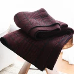 Warm Home Ivory Black Burgundy Geometric Knitted Blanket Soft Luxury Bedspread Cobertor Vintage Artistic Throw Sofa Bedding - Image 3