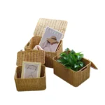 Woven Sundry Storage Box Lid Organizer for Clothes and Toys Decorative PP Rattan Container Household Basket with Elegant Design - Image 5