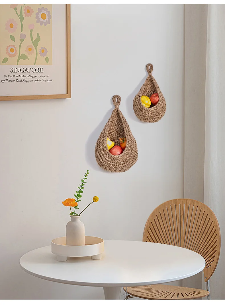 Handwoven Hanging Wall Vegetable Fruit Basket Organizer Container Decor for Kitchen Garden Mount Wall Plant Flower Onion Storage 5 kf Se1cb4234870f43869003ae34f8a38c24S