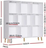 Bookshelf, 10 Cubes Book Shelf Corner Wall Shelves Display Cabinet Bookcase Bookshelves Free Standing Storage Home Living Room B - Image 2