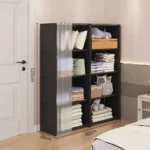 Dustproof Wardrobe Multi-Layer Storage Rack with Curtains Simple Bookshelf Bedroom Wardrobes Large Capacity Fcloset Organizer - Image 4