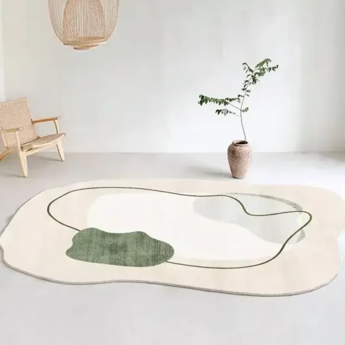 Plush Irregular Shaggy Rug for Cozy Living Room Spaces