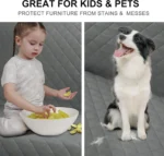 Protective Waterproof Slipcover for Pet-Friendly Sofa Bed - Blue - Image 3