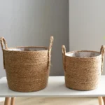1PC Nordic Handmade Straw Woven Flower Pot Planter Basket Laundry Dirty Clothes Storage Potted Garden Green Plant Flower Holders - Image 4