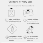 Baby Bath Towel Soft Warm Sleeping Swaddle Wrap for Girl Boy Coral Fleece Newborn Blanket Toddler Hooded Baby Stuff Bathrobe - Image 6