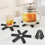 Versatile Black Pot Mat: Foldable Heat Insulator for Kitchen - Image 4